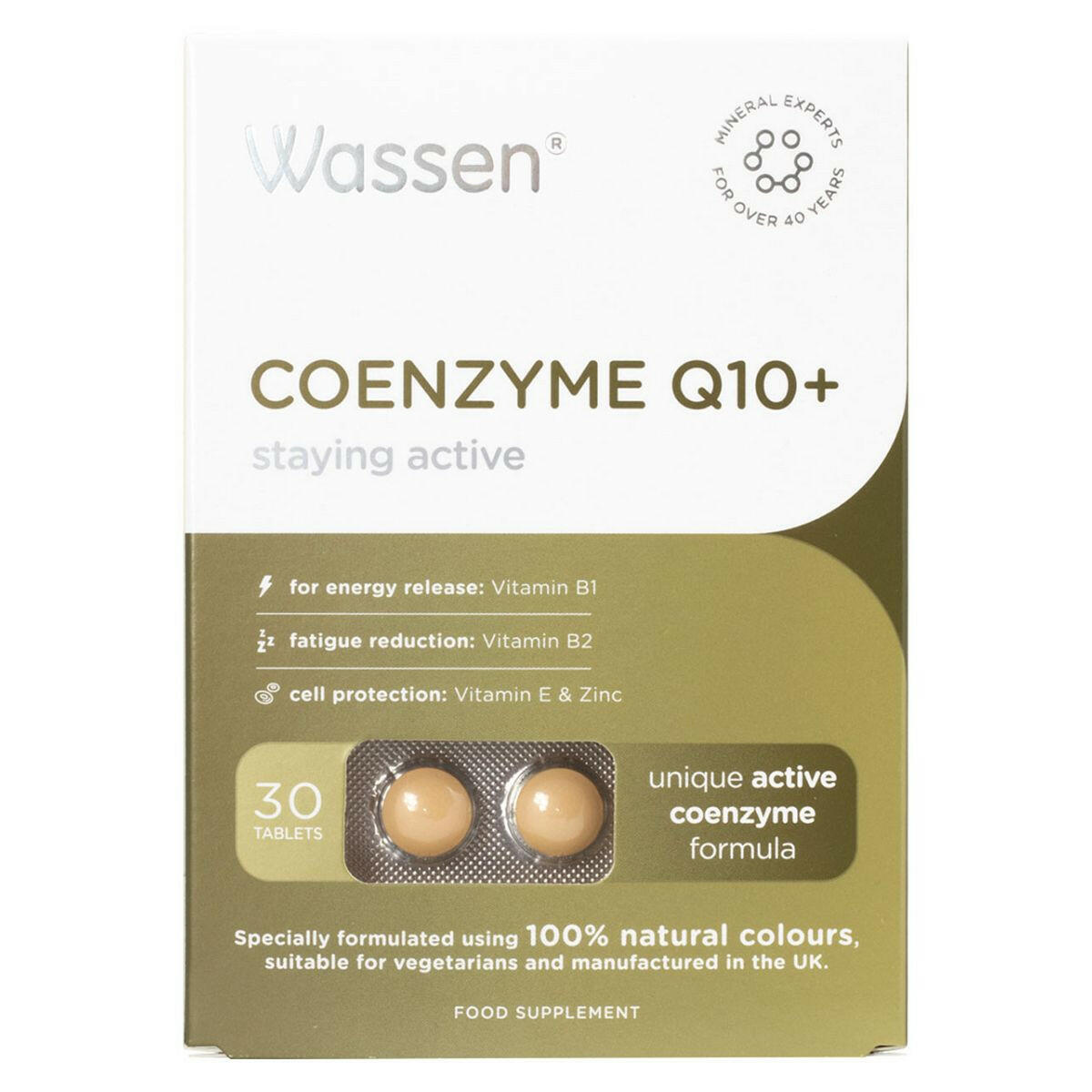 Wassen Coenzyme Q10 + Vitamin E 30 Tablets General Health & Remedies Boots