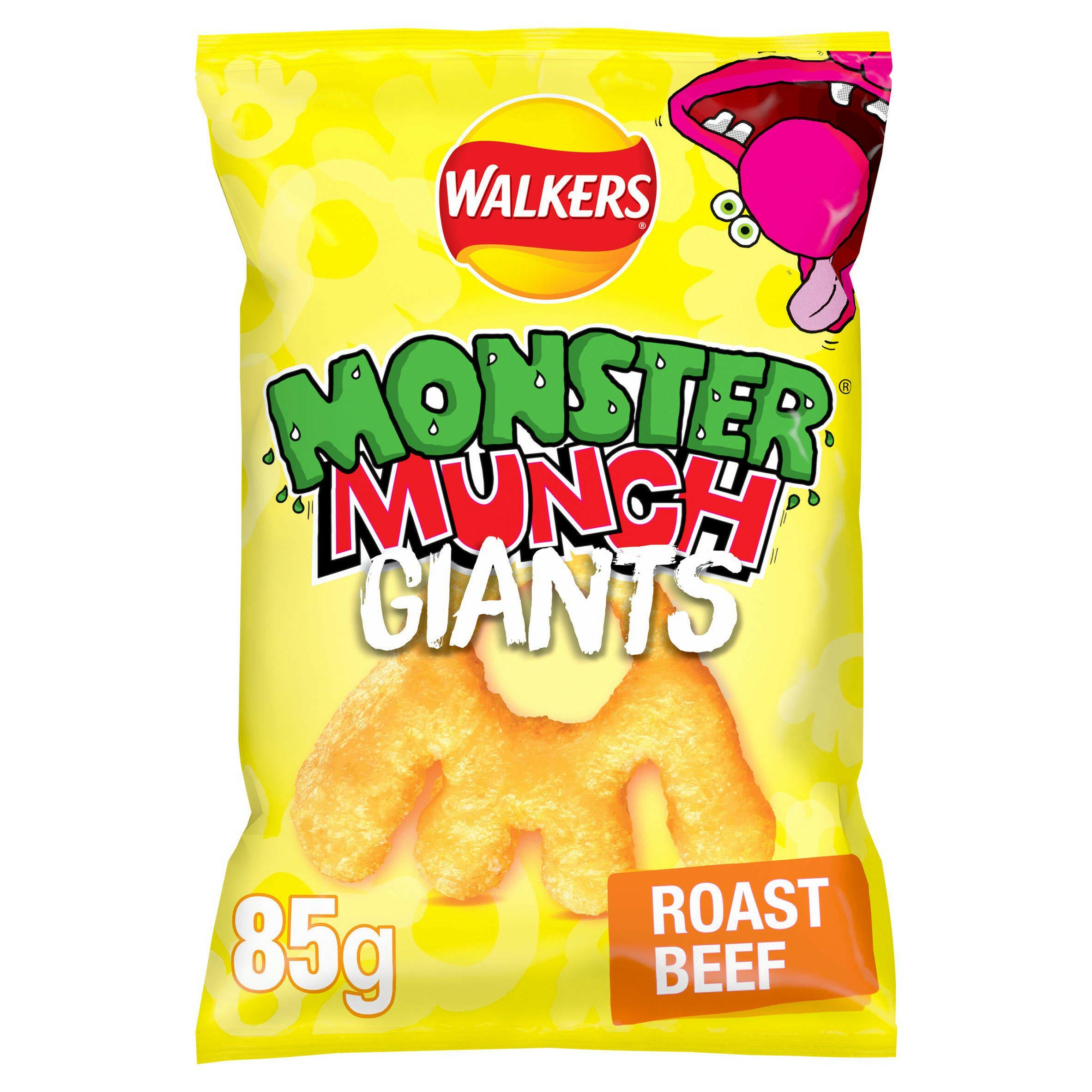 Walkers Monster Munch Giants Roast Beef Sharing Snacks Crisps 85g Sharing crisps Sainsburys