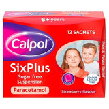 Calpol SixPlus Sugar & Colour Free Suspension Sachets Strawberry 6+ Years   12 x 5ml
