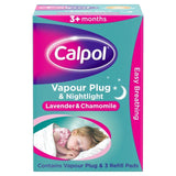Calpol Vapour Plug & Nightlight + 3 Refill Pads Lavender & Chamomile