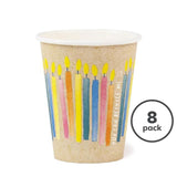 Candles Recyclable Paper Party Cups 8 per pack