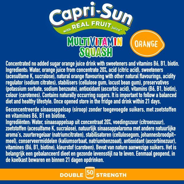 Capri-Sun Double Strength Orange Multivitamin Squash 1L