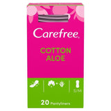 Carefree Breathable Pantyliners with Aloe Single Wrapped 20 per pack