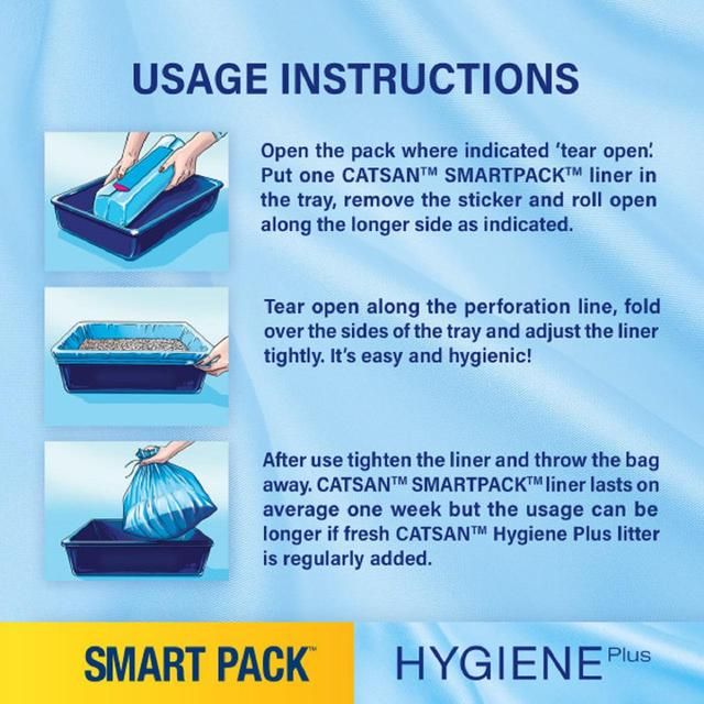 Catsan Hygiene Smart Pack 2x Inlays Cat Litter Dust-Free Litter Tray Liner 2 x 1.9kg