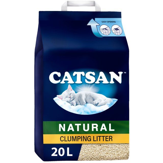 Catsan Natural 100% Biodegradable Clumping Odour Control Cat Litter 20L