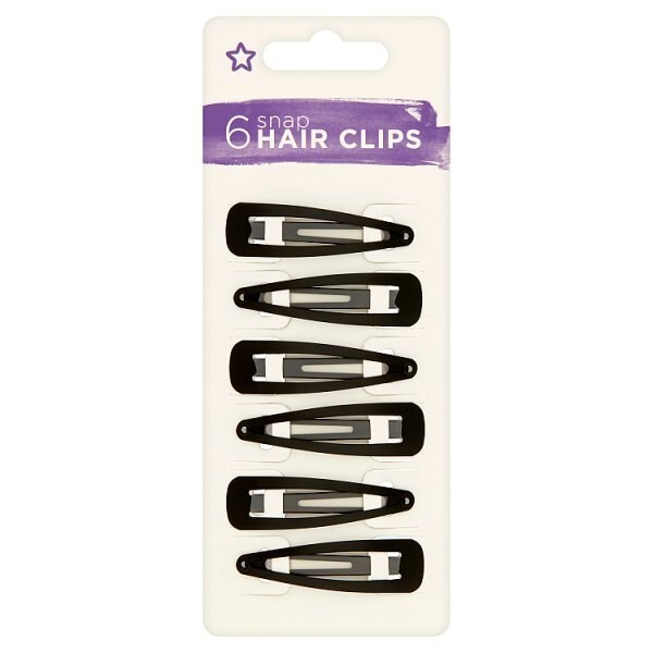 Superdrug Snap Hair Clips Black X6 GOODS Superdrug