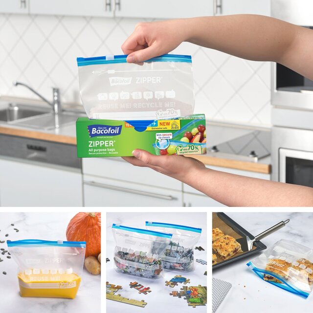 Bacofoil Small All Purpose Zipper Freezer Bags 15 per pack - McGrocer