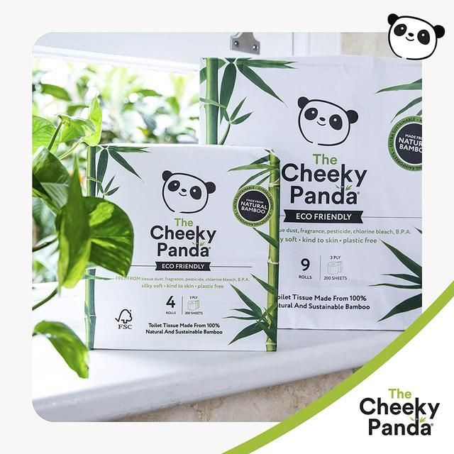 Cheeky Panda Natural Bamboo Toilet Tissue 9 per pack