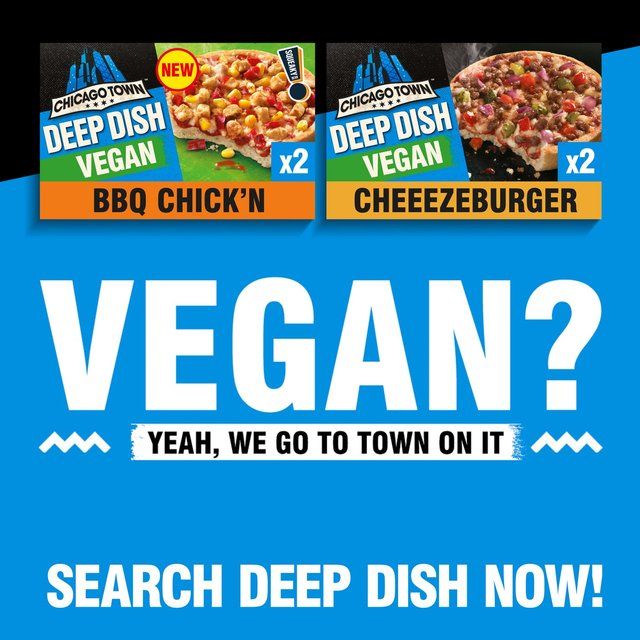 Chicago Town 2 Deep Dish Vegan BBQ Chicken Mini Pizzas 2 x 155g
