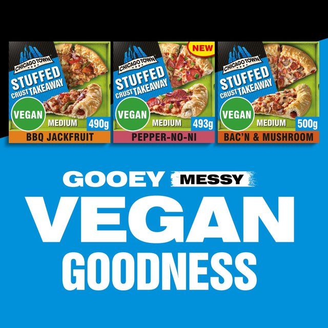 Chicago Town Takeaway Vegan Stuffed Crust Peppernoni Medium Pizza 493g