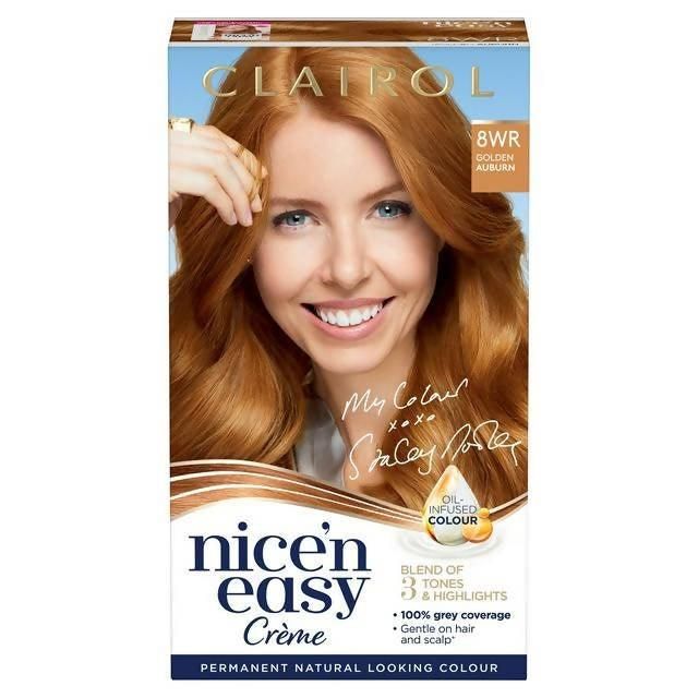 Clairol Nice'n Easy Crème Natural Looking Oil-Infused Permanent Hair Dye Golden Auburn 8WR
