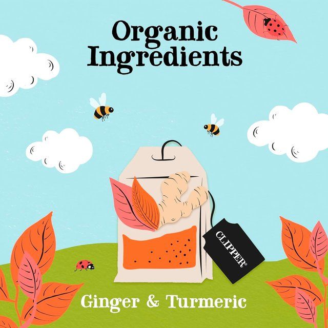 Clipper Organic Fairtrade Restoring Roots Ginger & Turmeric 20 Tea Bags 20 per pack