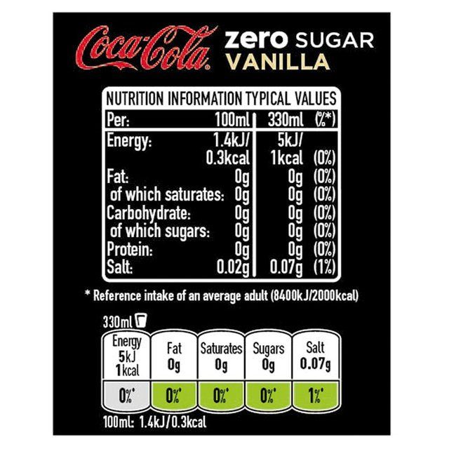 Coca-Cola Zero Sugar Vanilla 8 x 330ml