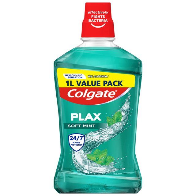 Colgate Plax Soft Mint Mouthwash Alcohol Free 1000ml 1L