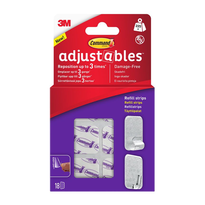 Command Adjustables™ Repositionable Refill Strips 18 Refill Strips