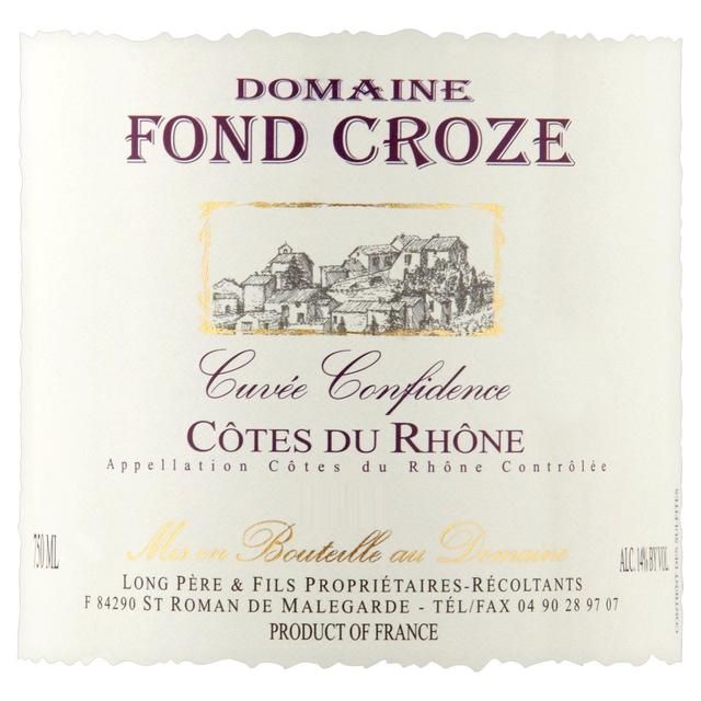 Cotes du Rhone Rouge Confidence Domaine Fond Croze 75cl