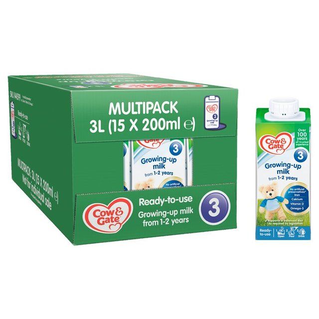 Cow & Gate 3 Toddler Milk Formula Liquid Multipack    15 x 200ml