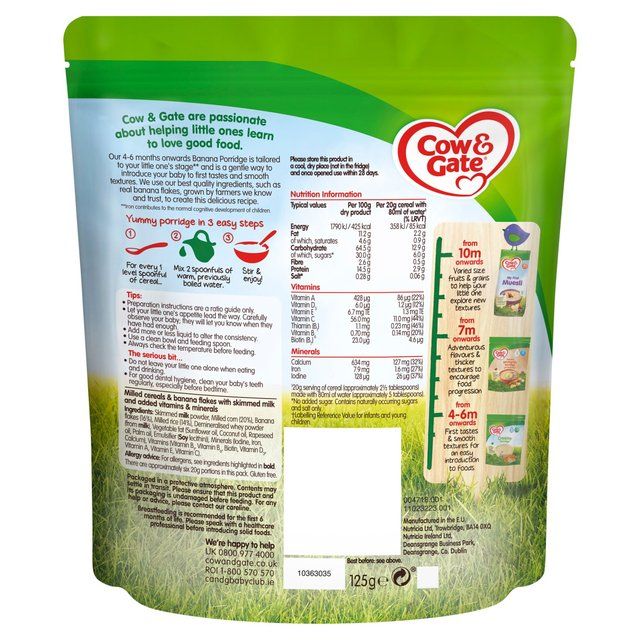 Cow & Gate Banana Porridge 4-6 mths+ 125g