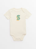 Cream 'S' Short Sleeve Bodysuit Newborn