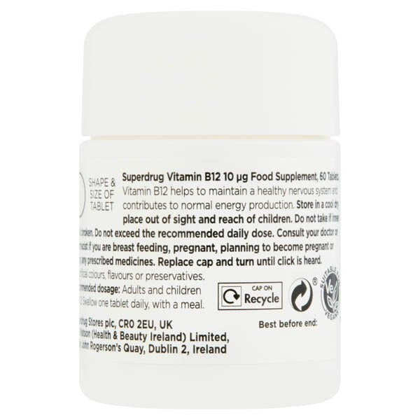 Superdrug Energy Vitamin B12 10ug x60 GOODS Superdrug