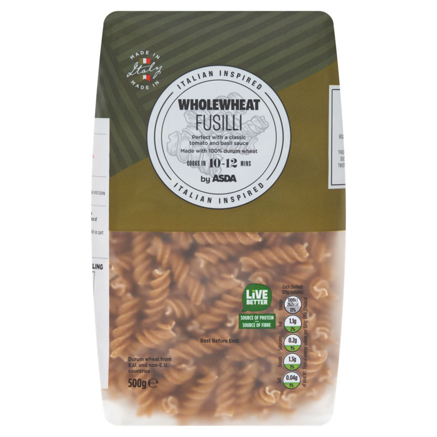 ASDA Wholewheat Fusilli 500g - McGrocer