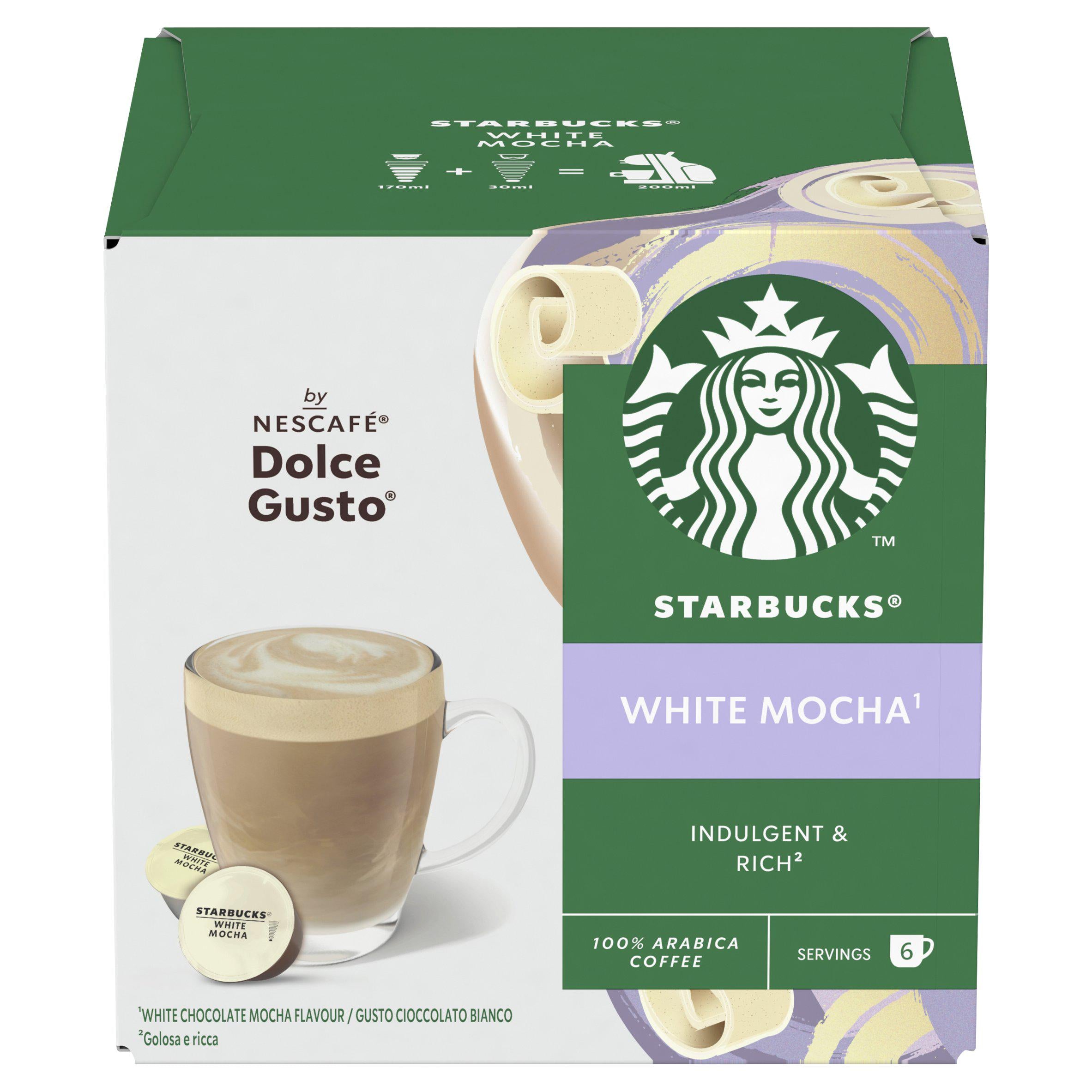 Starbucks White Mocha by Nescafe Dolce Gusto Coffee Pods x12 GOODS Sainsburys