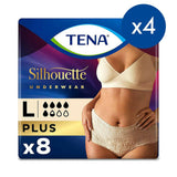 TENA Silhouette Plus Creme Lady Incontinence High Waist Pants - Large - 4 packs of 8 bundle GOODS Boots