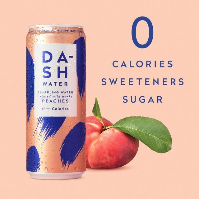 DASH Peach Infused Sparkling Water 4 x 330ml
