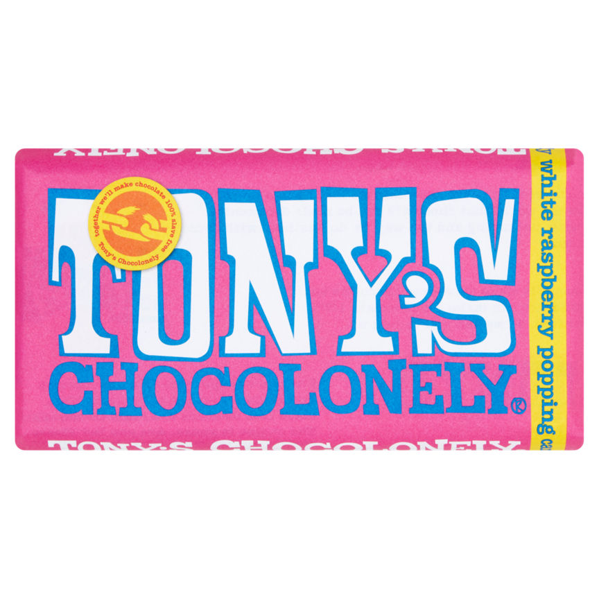Tony's Chocolonely Fairtrade White Raspberry Popping Candy 180g GOODS ASDA