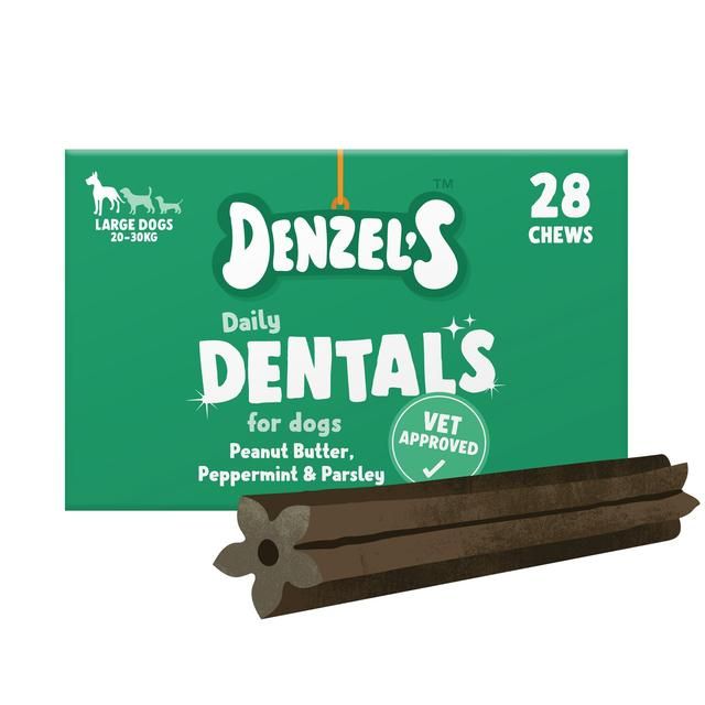 Denzel's Daily Dentals Large Dog Peanut Butter Peppermint & Parsley 28 x 30g