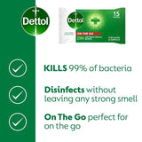 Dettol Antibacterial Wipes 2-in-1 Hands and Surfaces 15 per pack