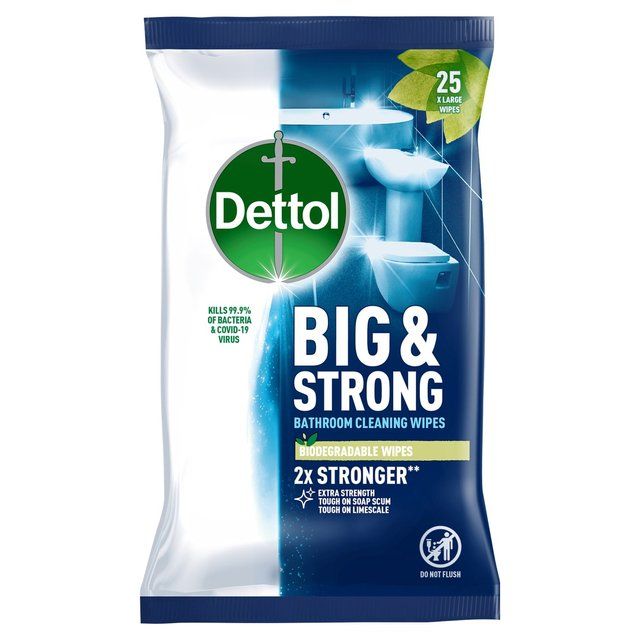 Dettol Big & Strong Limescale Bathroom Cleaning Wipes 25 per pack