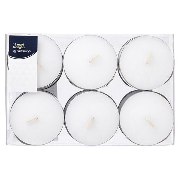 Sainsbury's Home Maxi Tealights 12 Pack - McGrocer