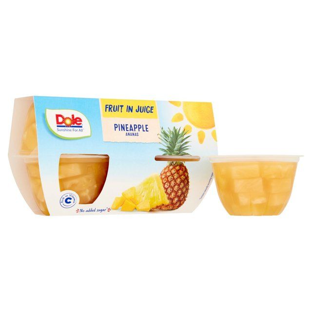 Dole Pineapple In Juice Fruit Pots Multipack 4 x 113g