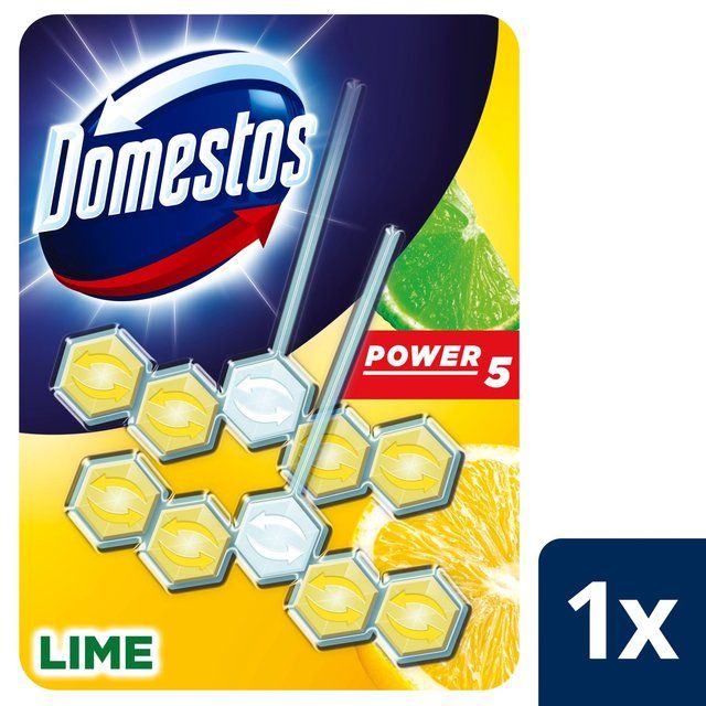 Domestos Power 5 Lime Toilet Rim Block Duo Pack 2 per pack