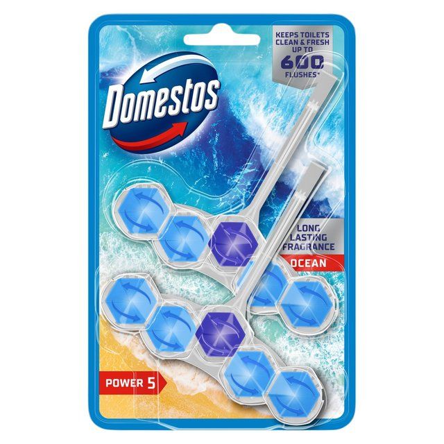 Domestos Power 5 Toilet Rim Block Ocean    2 per pack