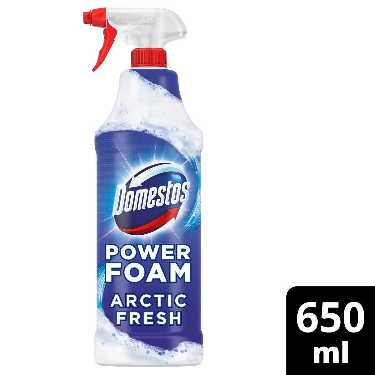 Domestos Power Foam Arctic Fresh Toilet & Bathroom Cleaner Spray, 3 x 650ml