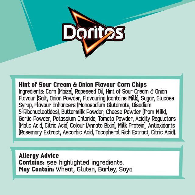 Doritos Dippers Hint of Sour Cream & Onion Tortilla Chips Sharing Bag 230g