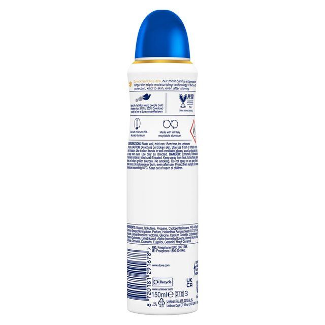 Dove Advanced Antiperspirant Deodorant Original Aerosol 150ml