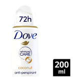 Dove Advanced Care Coconut & Jasmine Anti-Perspirant Deodorant Spray with plant based moisturiser for 72hour protection 200ml