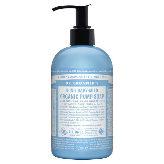 Dr. Bronner's Unscented Organic Baby Sugar Pump Soap 355ml