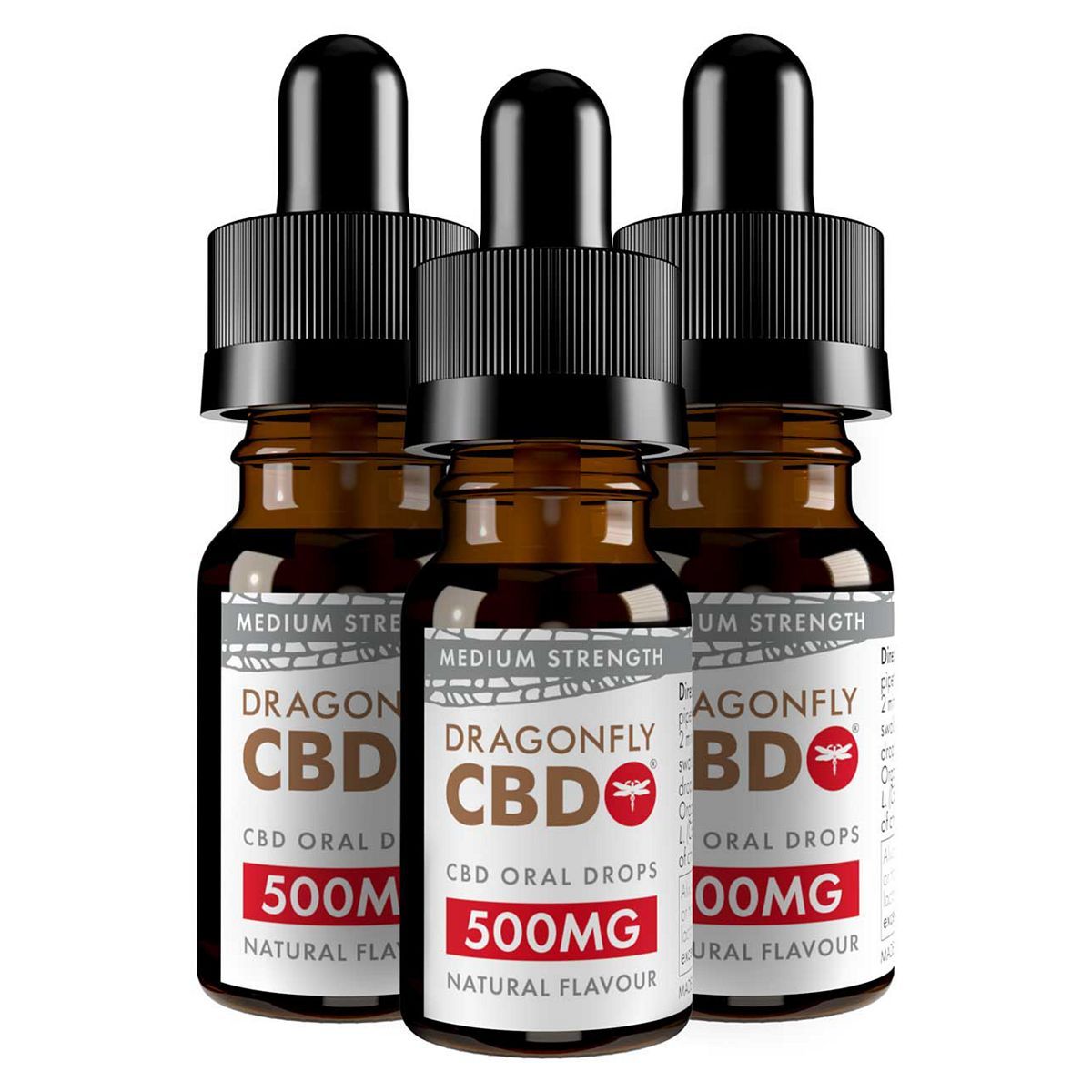 Dragonfly CBD Cannabidiol Oil 500mg 5.6% 10ml x 3 Bundle