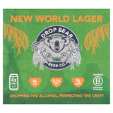 Drop Bear Beer New World Lager 4 pack 4 x 330ml