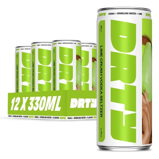 DRTY Lime Crush Vodka Seltzer 12 x 330ml