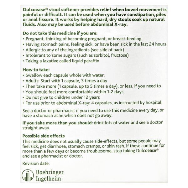 Dulcoease Softening Relief 100mg Capsules x30