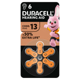 Duracell Hearing Aid Batteries Size 13, pack of 6