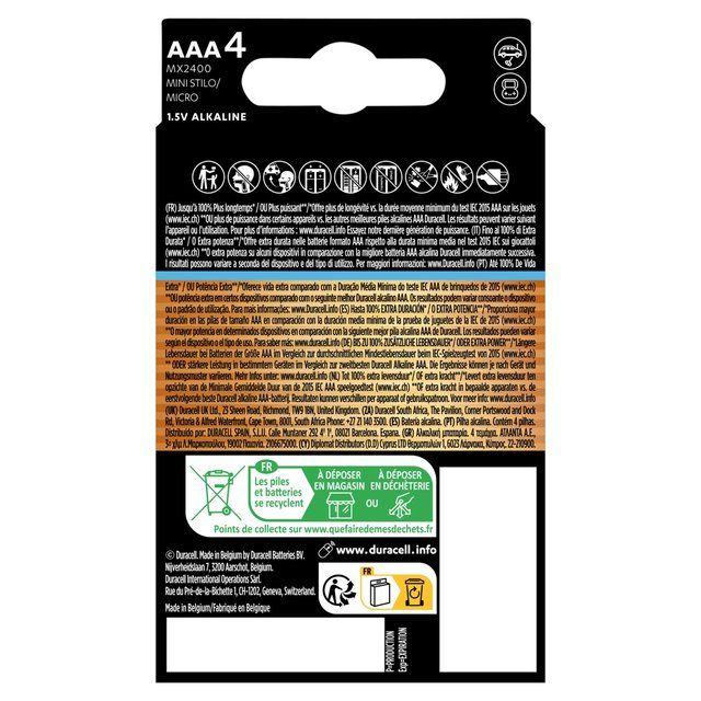 Duracell Optimum AAA Batteries 4 per pack