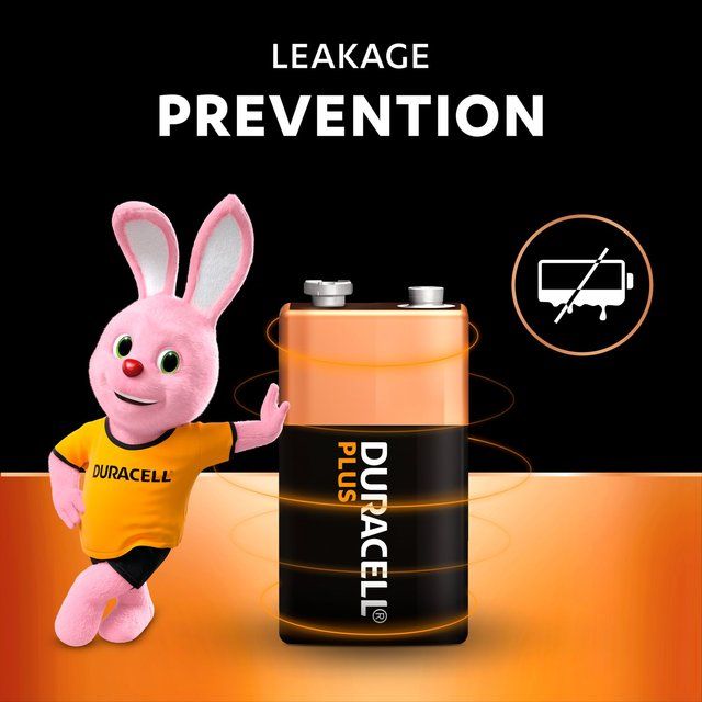 Duracell Plus 100% 9V Alkaline Batteries 4 per pack