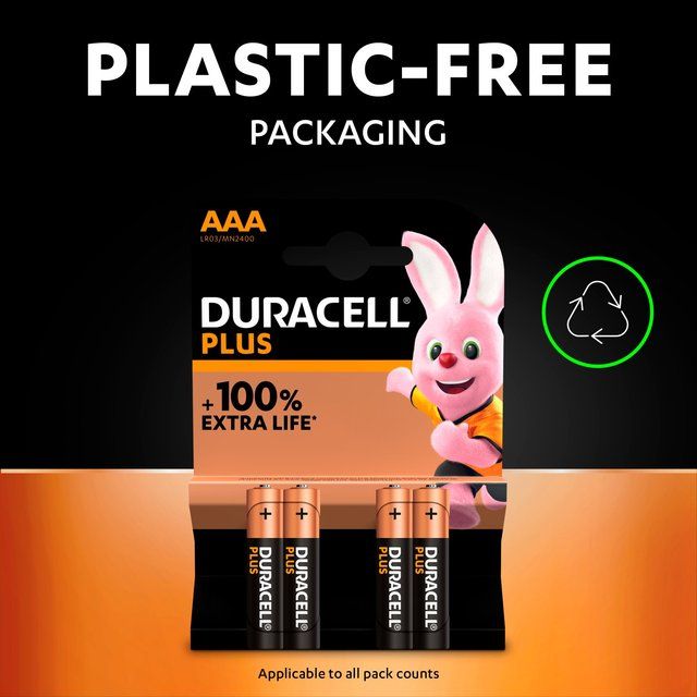 Duracell Plus 100% AAA Alkaline Batteries 12 per pack