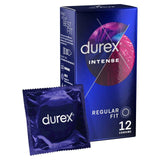 Durex Intense Condoms Ribbed & Dotted Regular Fit 12 per pack